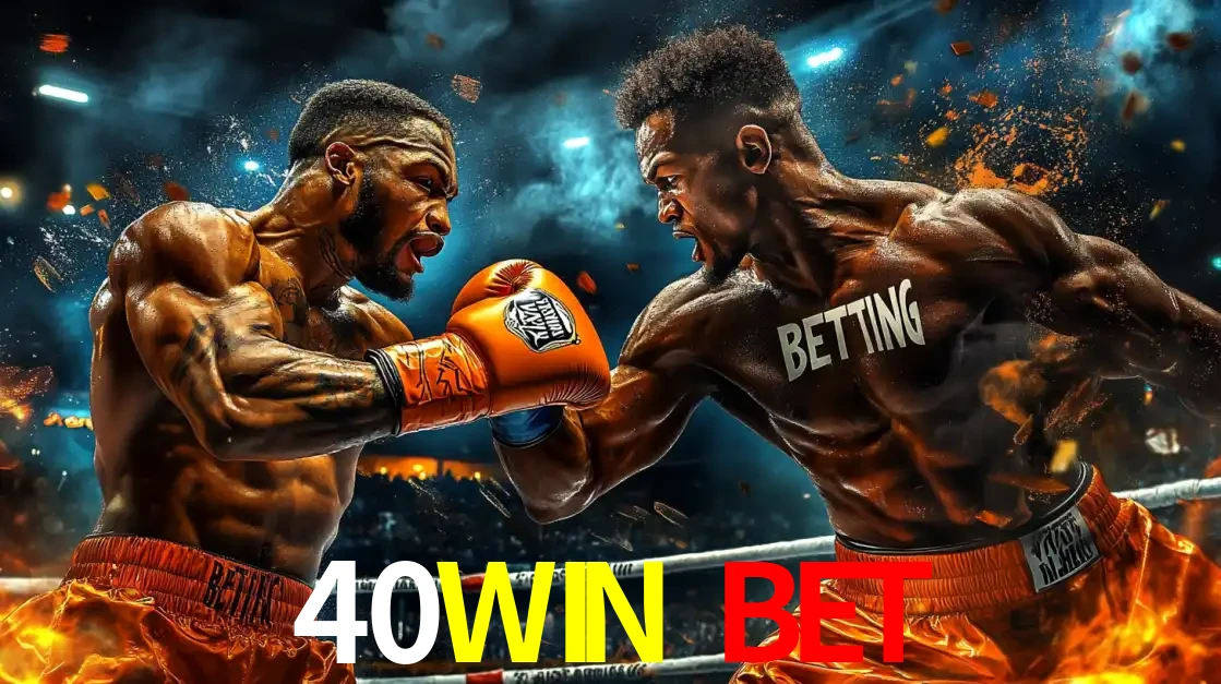 Dois boxeadores em uma luta intensa e explosiva, representando a adrenalina e as oportunidades de apostas em esportes de combate disponíveis na plataforma 40WIN BET.