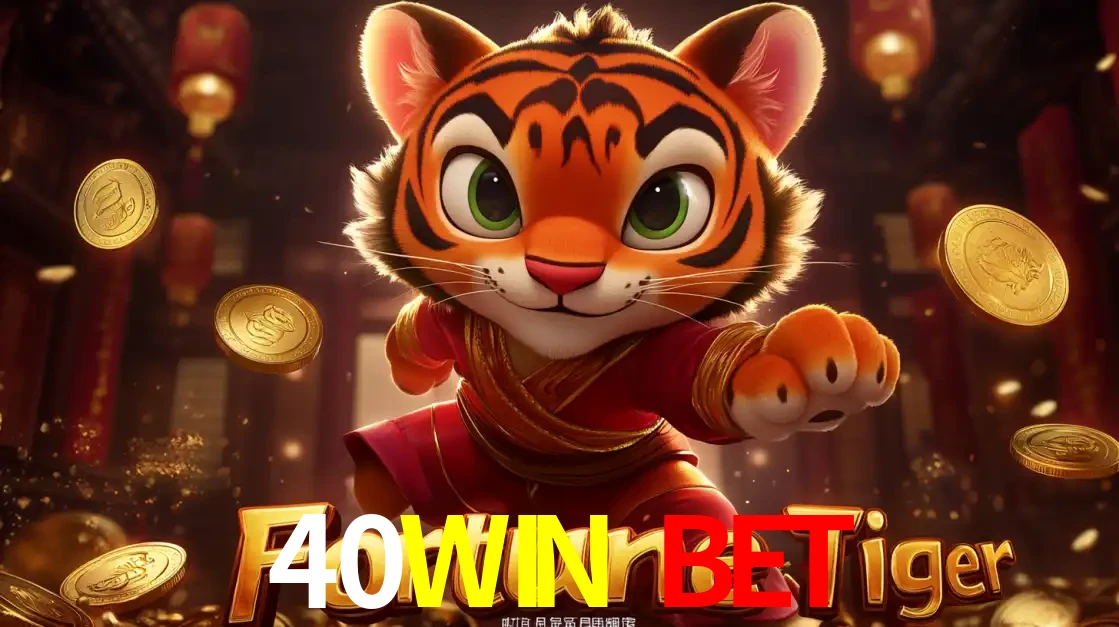 O carismático mascote do jogo de slot Fortune Tiger, um tigre fofo em pose de artes marciais, pronto para trazer sorte e multiplicadores de ganhos no cassino online 40WIN BET.